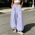 thumbnail image 6 of HappyYEE Women’s Baggy Balloon Pants Elastic Waist Wide Leg Joggers with Pockets Loose Fits Cuffed Ankle Lightweight Travel Trousers L, 6 of 7