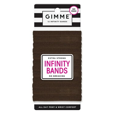 Gimme Beauty Seamless Hair Ties for Medium Hair, Ponytail Holder, Brown, 12 Count