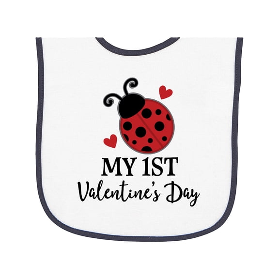 Inktastic 1st Valentines Day Ladybug Baby Terry Cloth Bib