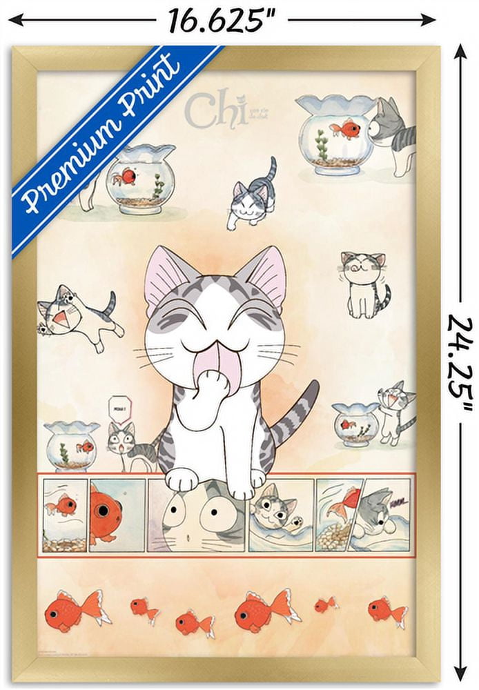 Chi Cat Wall Poster, 14.725" x 22.375", Framed