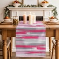thumbnail image 2 of Table Runner 90 Inches Long for Kitchen Dining, Pink Gray Stripes Dresser Scarf Farmhouse, Dining Table Decorations for Wedding/Parties, Watercolor Modern Abstract Minimalist 13 x 90 In, 2 of 8