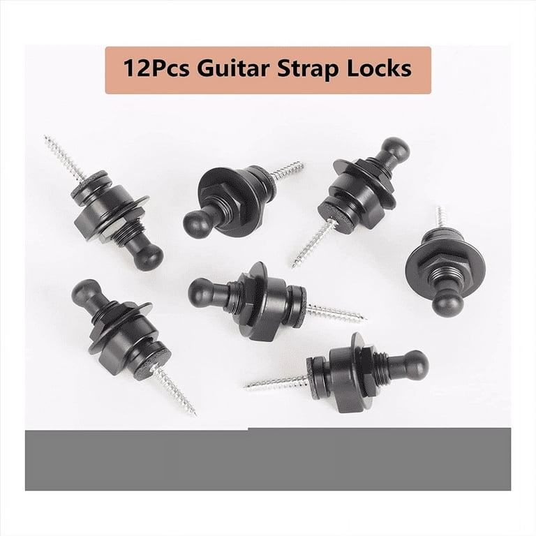 12Pcs Metal Guitar Strap Buttons Locks Guitar Strap Locks and Buttons,  Guitar Strap Locks Set Guitar Accessories 