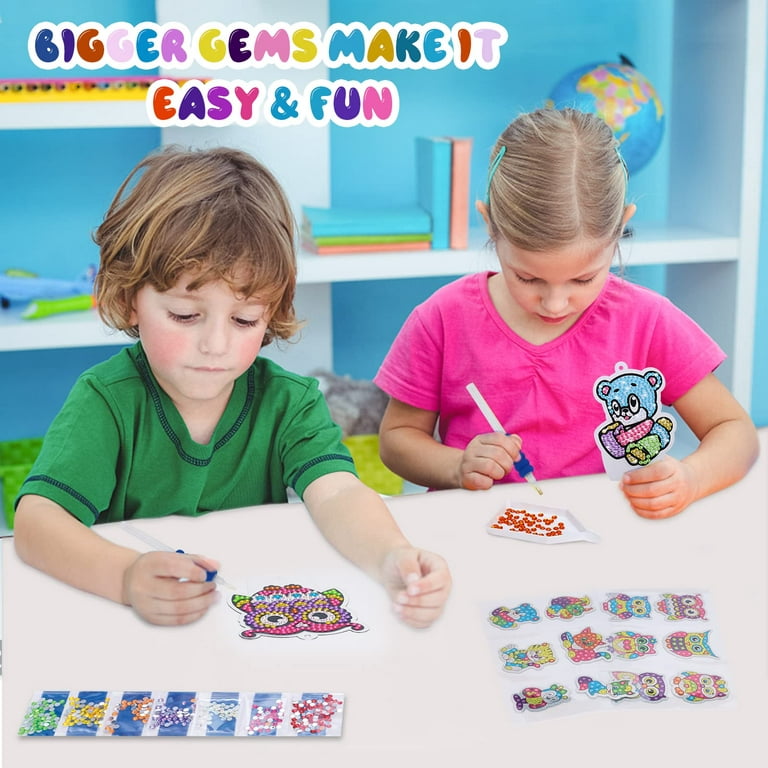 Sun Gemstone Kit for Kids, 4 Themes Window Gem Painting Art