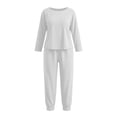 thumbnail image 6 of Nugftut Womens Plus Size Pajama Sets Long Sleeve Chest Pocket Top and Jogger Pants 2 Piece Loungewear, 6 of 6