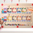 thumbnail image 4 of Kids Wooden Educational Magnetic Train Montessori Wooden Color Sorting Learning Counting Puzzle Board, 4 of 6