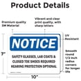 thumbnail image 2 of (2 Pack) Safety Glasses Lab Coats & Closed Toe Shoes OSHA Notice Sign, 2 of 7
