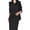 Black L, variant on 2 Pcs/Set Women Suit Coat Skirt Set Formal Business Style Long Sleeves Open Sticth Coat High Waist Slim Fit A-line Midi Skirt OL Commuting Office Outfit