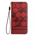 thumbnail image 3 of Nalacover For Samsung Galaxy S23 Ultra Wallet Case,Magnetic Embossed Soccer Ball Pattern PU Leather Flip Kickstand Cash Card Slots Shockproof with Detachable Wrist Strap Cover.Red, 3 of 7