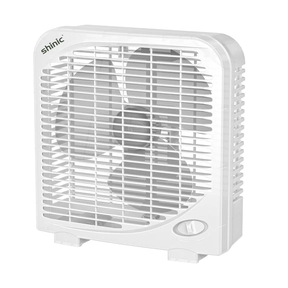 Shinic 9'' Tabletop Box Fan,Portable Cooling Box Fan With Strong Airflow,Quiet Window Box Fan for Bedroom, Kitchen, Bathroom, Office, Dorm & Workshop, White