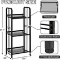 thumbnail image 6 of aboxoo Bookshelf Storage Shelf Bookcase Freestanding Storage Stand for Living Room, Bedroom, Kitchen, Rust Resistance, Easy Assemblyl Free Combination Multi-Functional Organizer (3 Tiers, Black), 6 of 9