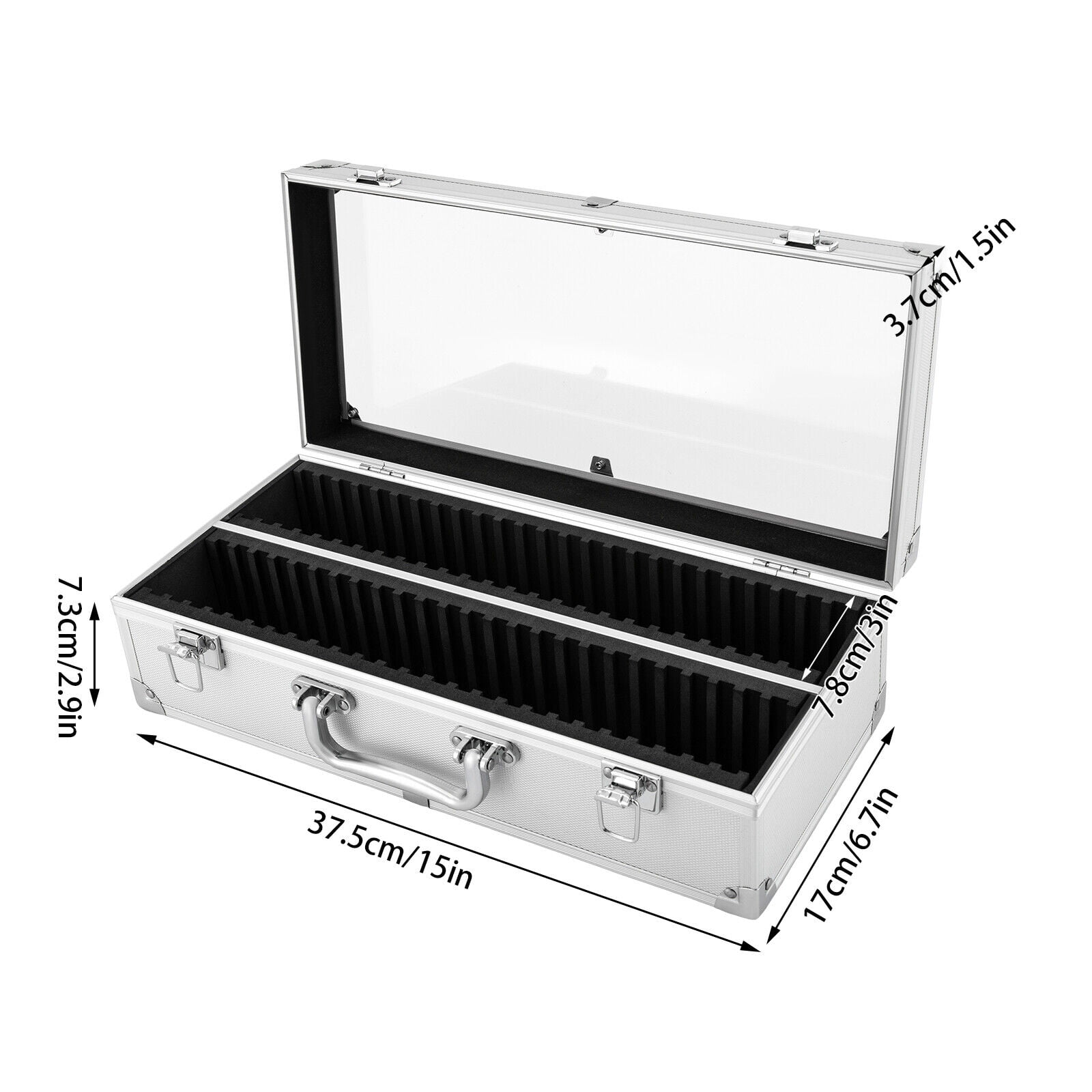 Aluminum Storage & Display Box,Silver Coin Slab Case Holds 50 PCGS NGC ANACS Coin Holders Slabs