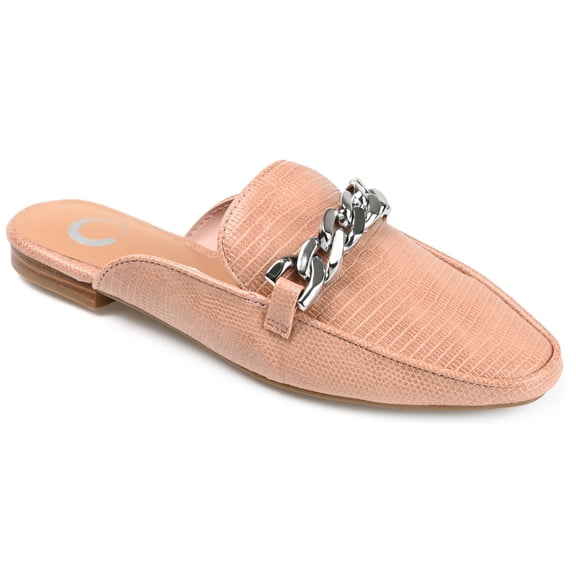 Journee Womens Hazina Slip On Square Toe Mules Flats