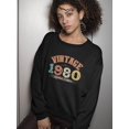 thumbnail image 2 of The Vintage 1980 Edition Sweatshirt Women - Women Sweatshirt, Black, 2XL, 2 of 4