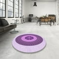 thumbnail image 4 of Ahgly Company Machine Washable Indoor Square Transitional Orchid Purple Area Rugs, 4' Square, 4 of 7
