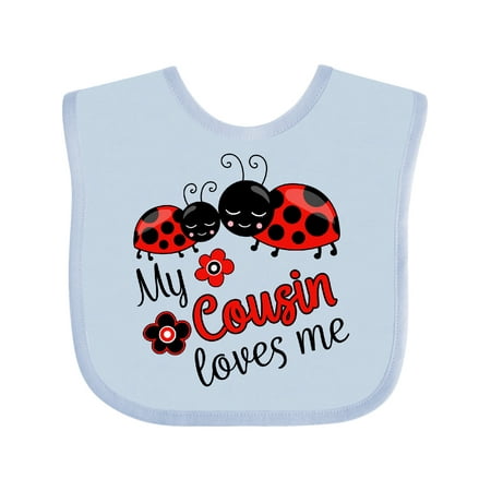 

Inktastic My Cousin Loves Me with Cute Ladybugs Gift Baby Boy or Baby Girl Bib