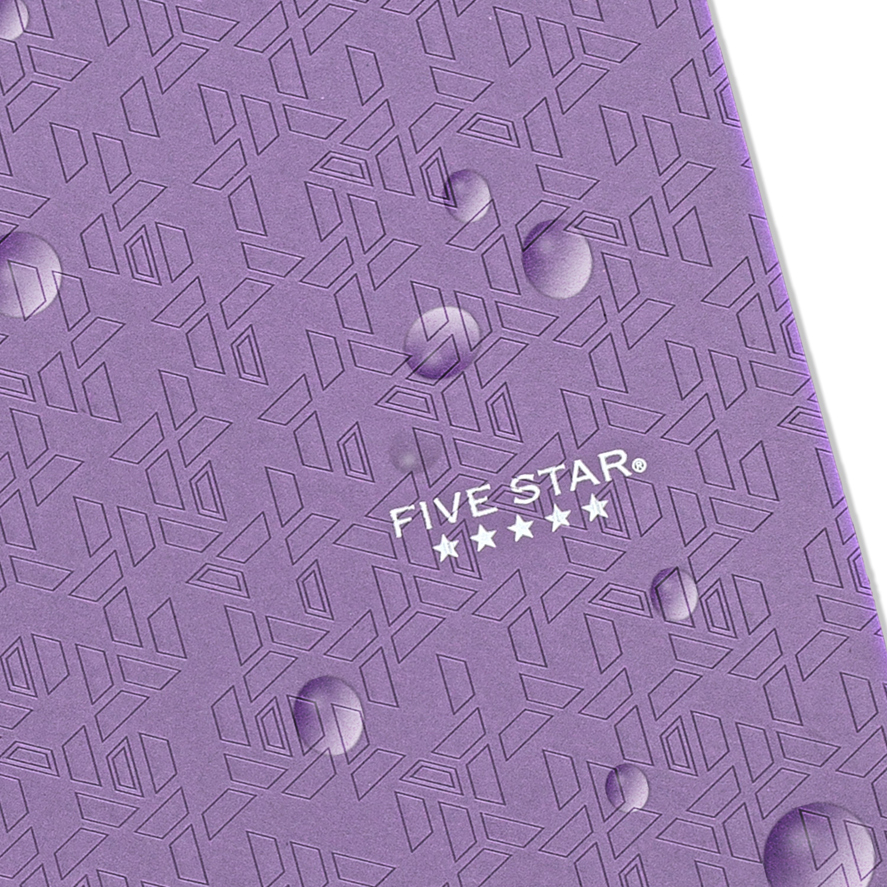 (4 pack) Five Star 2-Pocket Stay-Put Plastic Folder, Amethyst Purple