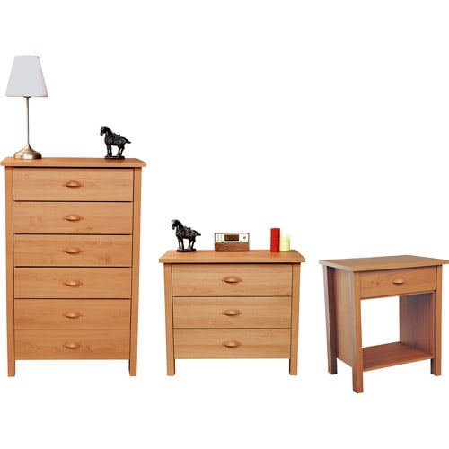 Nouvelle Dresser, Chest and Nightstand Set, Oak