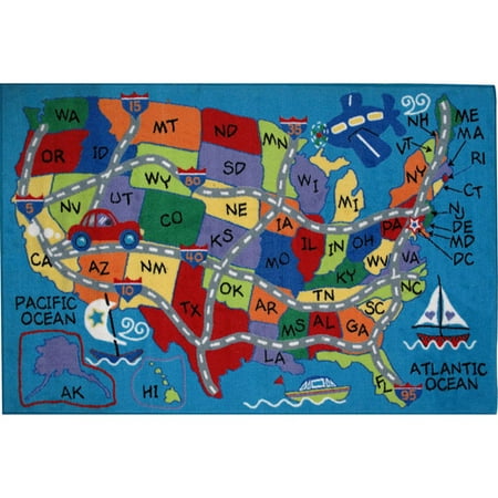 Fun Rugs Children's Fun Time Collection, Travel Fun