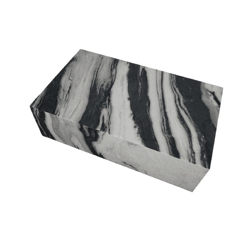 Genuine Marble Block Coffee Table - Panda White Marble
