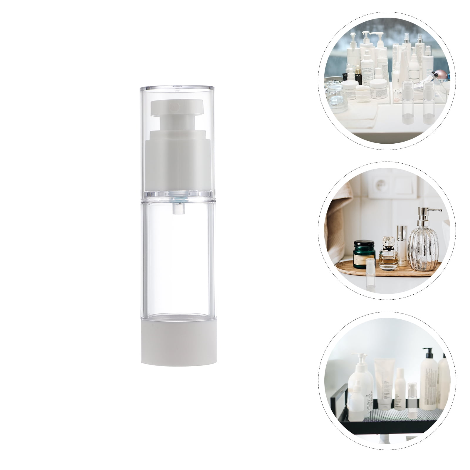 ROMANSENTIAL 10pcs Travel Refillable Bottle PP White for Outdoor Use and Activities