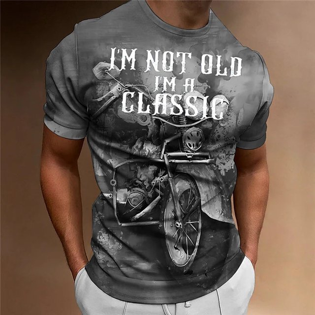 Camiseta con estampado de motocicleta 3D para hombre, camisa clásica Vintage de manga corta para hombre, camisas de motorista de paseo callejero, Tops de gran tamaño