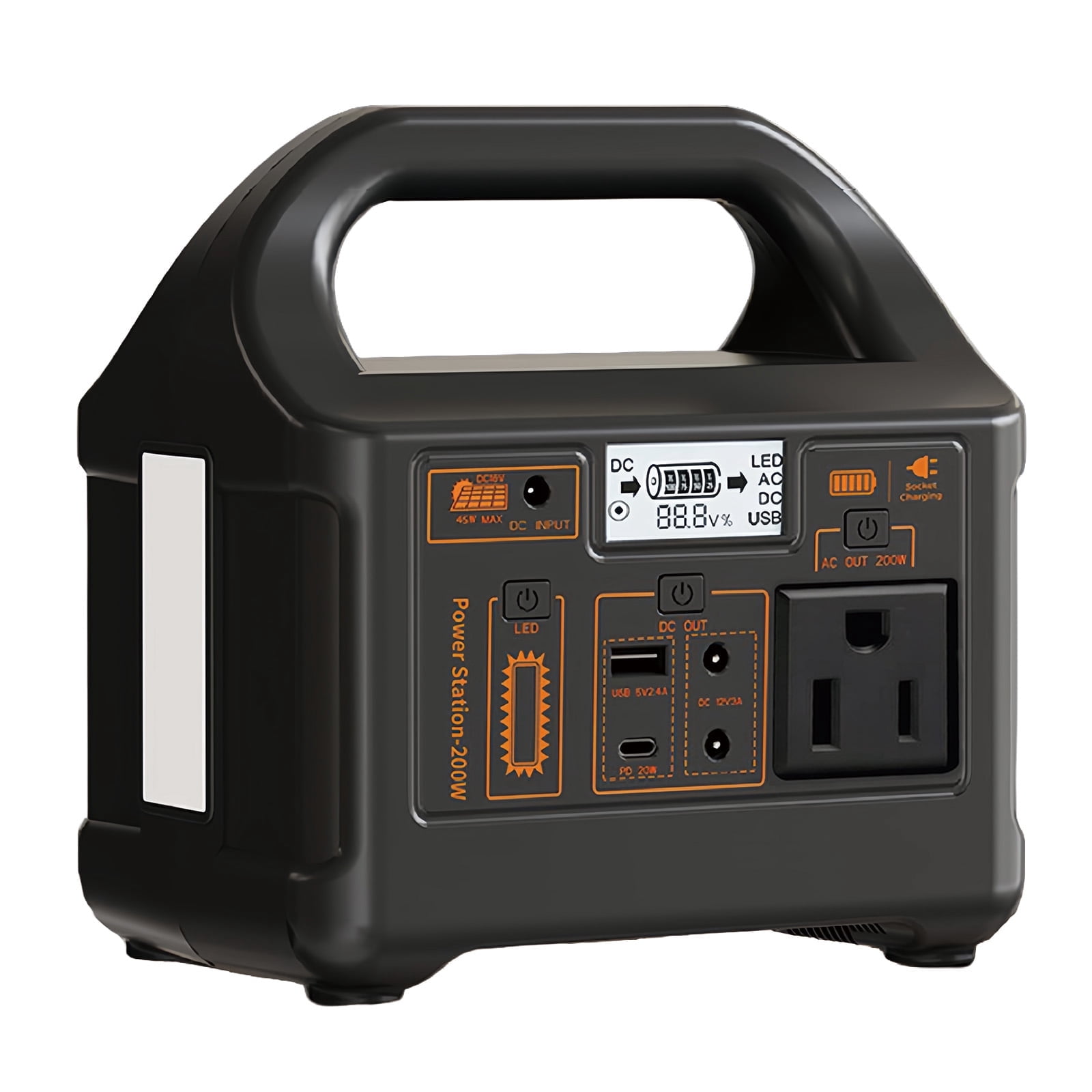 Portable Power Station 200W 154Wh, PD USB-C Fast Charging Power Supply with AC/DC/USB Outputs, 3.85lb for Camping, RV, Home Emergency