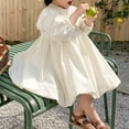 thumbnail image 4 of WEAIXIMIUNG Robes d'Été Mignonnes pour Filles 10-12 Longues Printemps Douces pour Fille Dentelle Manches Longues Douces Décontractées Col Rond Robe Ample pour 1 à 6 Ans, 4 of 9