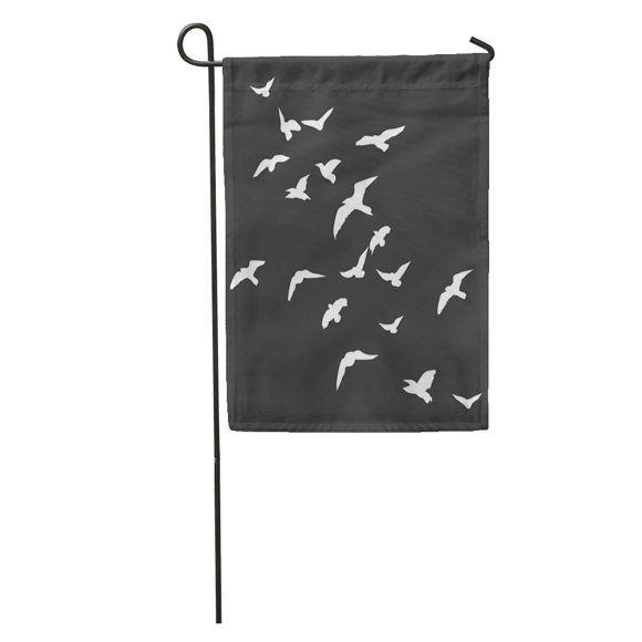 POGLIP Dove Symbol of Peace Flock Birds Go Up Silhouette Booklet Garden Flag Decorative Flag House Banner 12x18 inch