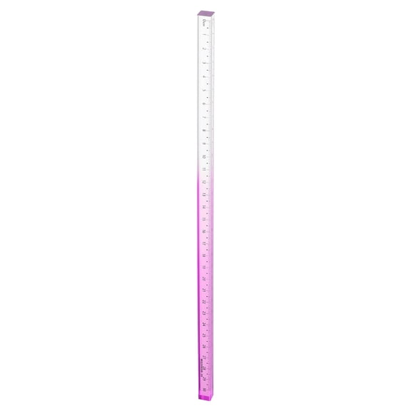 Uxcell Acrylic Clear Straight Rulers 30cm Metric Transparent Gradient Three-Dimensional Plastic Ruler Square Cube Measuring Tool for Classroom Office, Purple