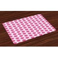 thumbnail image 1 of Ambesonne Leaf Place Mats Set of 4, Watercolor Pink Leaves, Standard Size, Hot Pink Coconut, 1 of 4