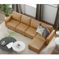 thumbnail image 3 of SITJOY 118" Faux Leather Modular Sectional Couches with Storage, Convertible 5 Seat L-Shaped Sectional Sofa with Ottoman for Living Room, Brown, 3 of 8