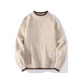 thumbnail image 3 of Crewneck Sweater Men‘s Autumn and Winter Lazy Style Handmade Knitted Base Shirt Trendy Fake Two-piece Inner Sweater for Teenagers, 3 of 4