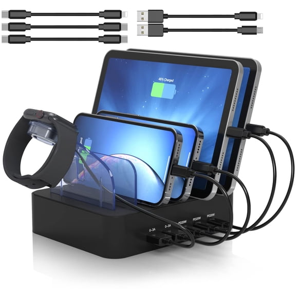 Estación de Carga MSTJRY 90W Cargador Rápido USB-C de 5 Puertos