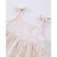 thumbnail image 4 of 12 Months Baby Girls Dress 18 Months Girls Sleeveless Dress Flower Print Off-the-shoulder Toddler Girls Solid Color Summer Halter Dress Apricot, 4 of 8