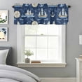 thumbnail image 4 of Modern Marine Sailing Boat Clock Valances for Windows,Kitchen Valance Rod Pocket Short Curtain, Nautical Anchor Navy Blue Valance Curtain Window Valances for Bedroom Bathroom Living Room 60x18in, 4 of 9
