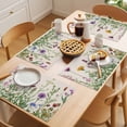 thumbnail image 5 of Spring Flowers Placemats Set of 4 Wild Floral Herb Botanical Place Mats Indoor Wipeable Table Mats Washable Cloth Dining Table Placemats for Kitchen Holiday Party Home Decor 13x19 Inch, 5 of 9