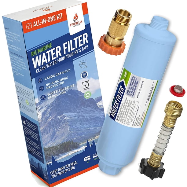 Kit de filtro de agua y regulador de presión para RV Firebelly Outfitter