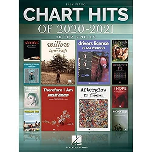 Pre-Owned Chart Hits of 2020-2021: 20 Top Singles Arranged for Easy Piano with Lyrics, 9781705134207, 1705134203, Paperback,