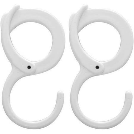 

Plastic Household Wardrobe Closet Punch-Free Coat Hat Tie Storage Lock Hook Storage Rack S-Hook Snap Ring(2pcs)