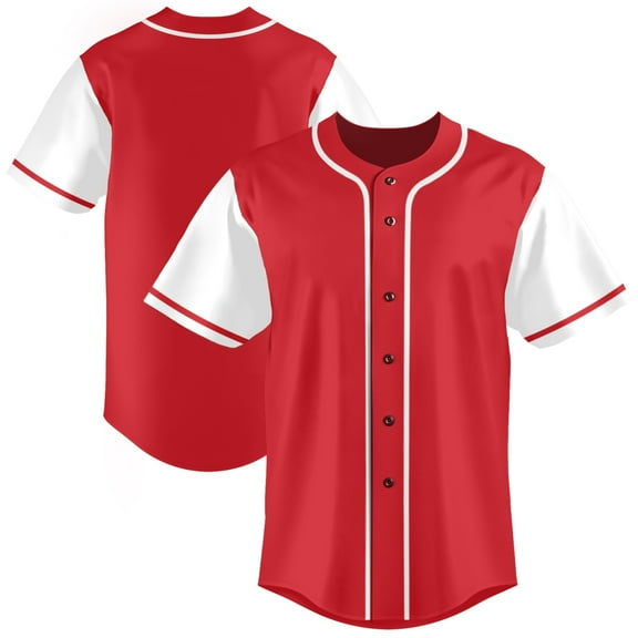 Red Baseball Jersey for Men Blank Baseball Jersey Button Down Shirts