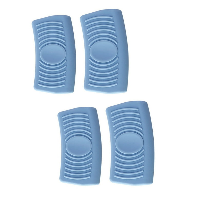 Silicone Hot Handle Holder Sleeve Pan Pot Handle Cover Blue 6.1-inch Long  2Pcs