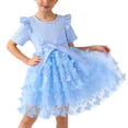 thumbnail image 5 of Momihoom Girls' Ruffled Sleeve Tulle Dress with 3D Butterfly Appliques, Ideal for Birthday Parties and Special Occasions, 5 of 7