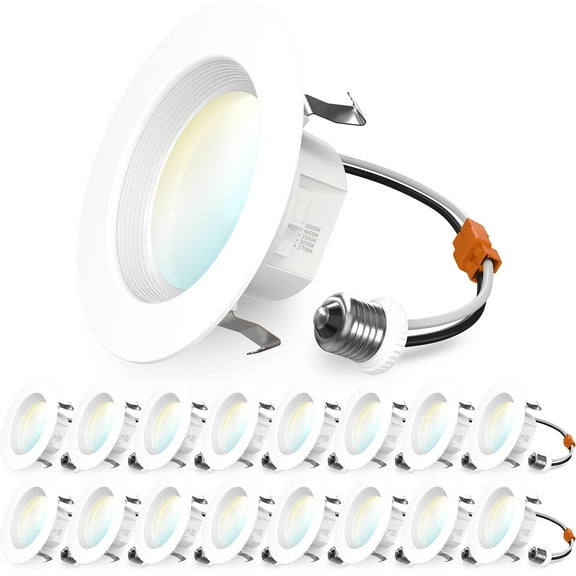 Sunco 16 Pack 4 Inch LED Recessed Lights, Retrofit Can Lighting, 660 LM, 11W (40W Equivalent), Selectable CCT 2700K/3000K/4000K/5000K, Dimmable, Baffle Trim, Replacement Conversion Kit UL
