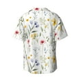 thumbnail image 6 of Lafuoo Watercolor Floral A Pattern Men's Cuban Collar Short Sleeve Shirt, Button-Down Resort Beach Pocket Shirt-XX-Large, 6 of 7