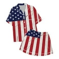 thumbnail image 4 of DGMIOCS Girls Outfits Set Satin Pajama Set for Kids 4th of July Printed Short Sleeve Nightwear Comfortable Sleepwear for Girls Satin Sleep Set Easy Care Soft and Safe Red 8-9 Years, 4 of 4