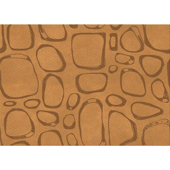 Ahgly Company Machine Washable Indoor Rectangle Transitional Dark Orange Area Rugs, 6' x 9'