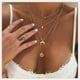 thumbnail image 4 of Fiudx Collar Elegante, Elegante Colgante de Aleación para Mujer, Elegante Dije de Disco Multicapa, Ideal para Fiestas, Regal Perfecto para La Familia, Tamaño Ajustable 50 a 80 Cm, Accesorio de Moda p, 4 of 6