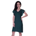 thumbnail image 5 of Moomaya Summer Casual Dress w/ V Neck Flounce Sleeves Knee Length Tshirt Dresses, 5 of 6