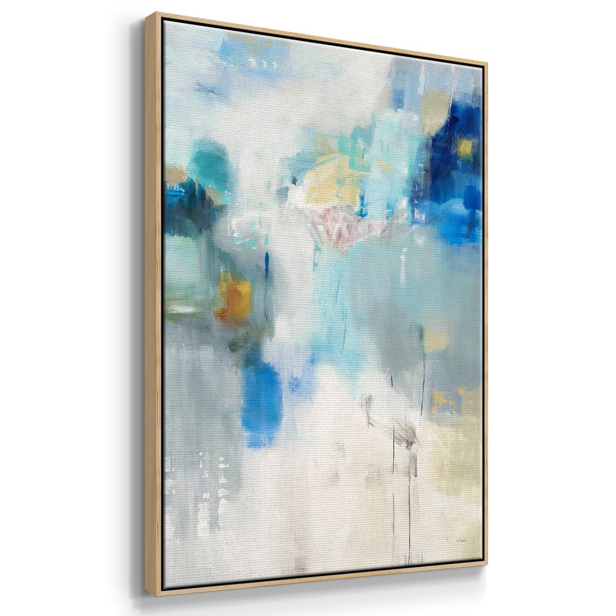 Celeste Motion I Framed Premium Gallery Wrapped Canvas - Ready to Hang - 17 x 25 - Natural Wood Floating Frame