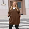 thumbnail image 5 of Titcea Zip Up Hoodie Women, Lightweight Jacket Drawstring Long Hoodies with Pockets Solid Color Warm Comfy Casual Winter Coat, 5 of 8